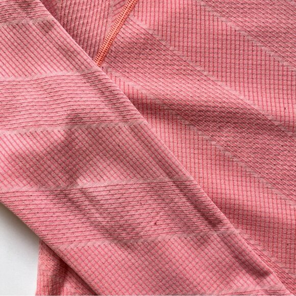 Lululemon Swiftly Tech Long Sleeve Crew Heathered Grapefruit Diagonal Stripe 10 - Picture 10 of 16